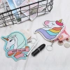 Pink girlish animal-shaped PU storage coin purse, cute card case bag with keychain, wholesale Application Scenario